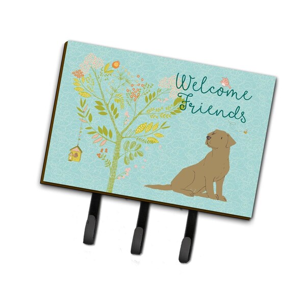Carolines Treasures Welcome Friends Chocolate Labrador Retriever Leash or Key Holder, 6 x 2 x 9 in. BB7597TH68 - main
